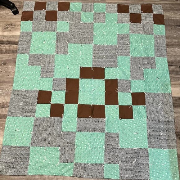 New Handmade Quilt. One Side is basketballs and Hoops - Picture 2 of 4